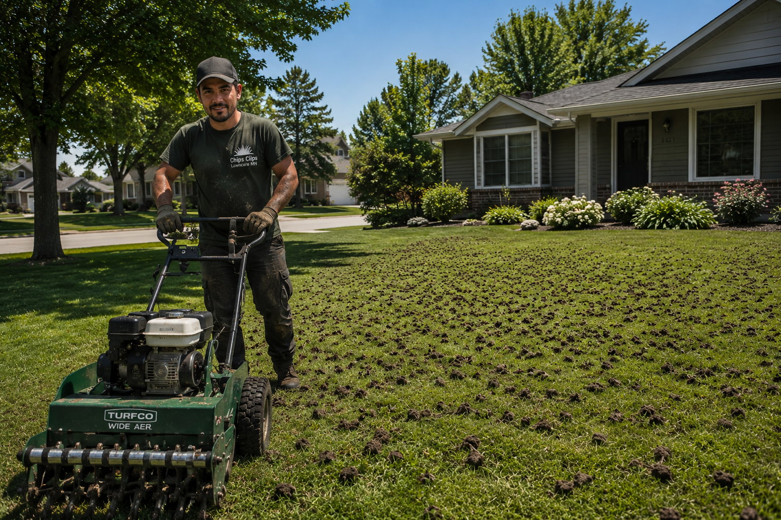 Professional lawn aeration service